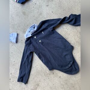 Jacadi Navy and Light Blue Baby Bodysuit